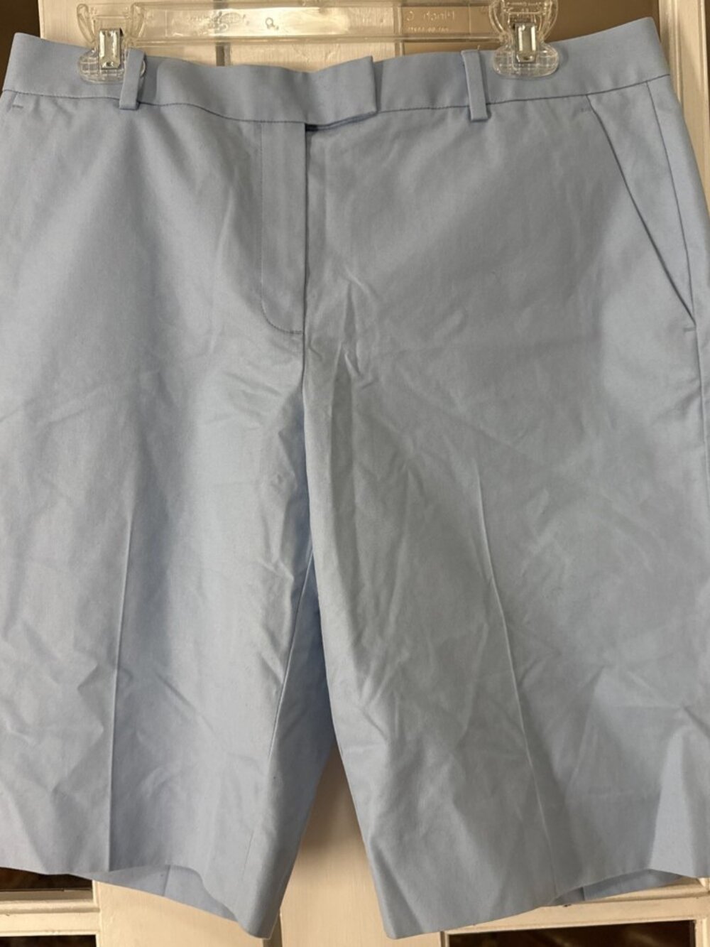 346 Brooks Brothers Size 10 Baby Blue Summer Shorts Women Cotton Crisp, Preppy,